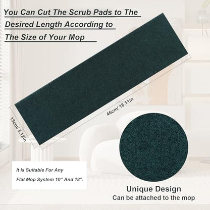 18in Reusable Scrub Mop Pads: 8 Pack Washable and Scrubbing Replacement Pads Compatible with Bona, Rubbermaid and Libman Microfiber Mops
