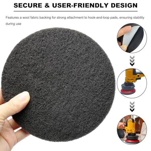 10 Pack 6 Inch 800 Grit Multipurpose Grey Scrubber Scouring Pads Flocking Scuff Pads -Hoop and Loop Scuff Pads Conditioning Discs Polishing Pad for Furniture Automotive Cleaning, Rust Removal - style: 800 Grit