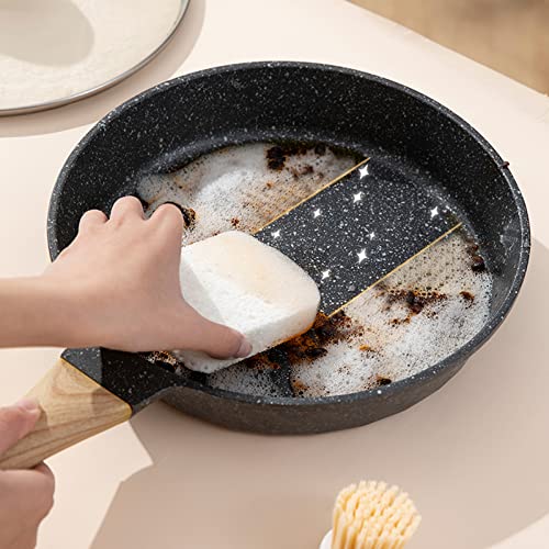 4-in-1 Kitchen Dish Brush Set,Bamboo Handle Crevice Brush with Storage Holder,Interchangeable Brush Heads,and Cleaning Tools for Bottles,Dishes,and Corners