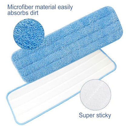 40 Pack Microfiber Mop Pads Machine Washable Cleaning Flat Mop Head Replacement Reusable Household Pads for Hardwood and Hard Surface Floor Cleaning and Scrubbing