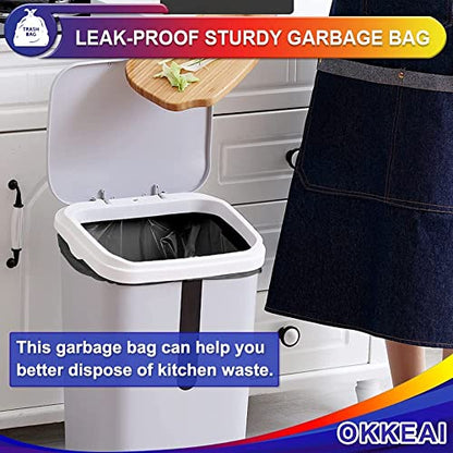 OKKEAI Small Garbage Bags for Bathroom Can 5 Liter Trash Bags 1.2 Gal Waste Basket Liners for Bathroom Mini Trash Bags Trash Plastic Bags Small - style: 8L-60Bags-Black