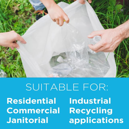 Highbar Select 40-45 Gallon Trash Bags, 1.1 Mil Thickness, Clear Bags, 45 Gallon Trash Bags Heavy Duty, 40" x 46", 100 Count, Ideal for Contractors, Janitorial, Industrial, Recycling - style: 40-45 Gal, 1.1 Mil, 100 Count, Clear