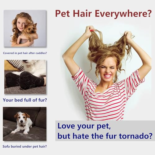 Pawsome Pets Pet Hair Remover Gift Set Reusable Lint Roller Cat and Dog Hair Remover for Furniture, Couch, Carpet, Clothing and Bedding - Portable, Multi-Surface Fur Removal Tool - color: A:red