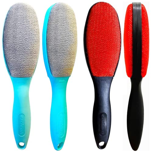 ezclean 4Pack 2Colors Lint Brush for Clothes Furniture Couch, Lint Brush Pet Hair Remover for Clothes Brush, Reusable Lint Brushes for Pet Hair,Velvet Brush, Pet Brush, Fabric Brush - color: [Multiple Colors, Not Obtainable]