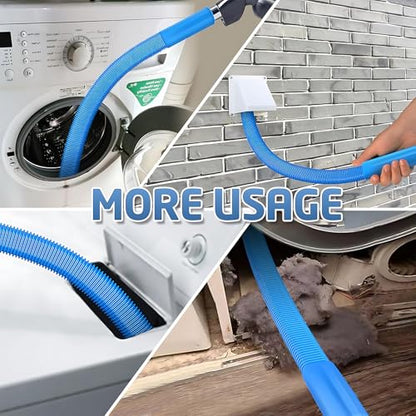 Upgraded Dryer Vent Cleaner: Universal Vacuum Hose Attachment Fits All Vacuums Cleaner, Deep Cleaning Tools for Clogged Ducts & Lint Removal - color: Blue(Hose Only)