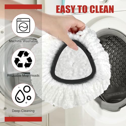 Mop Head Replacement, 3 Pack Spin Mop Refill Replace Head Compatible with O Cedar Easywring 1-Tank System, Great Cleaning Power, Microfiber, Helper Housework, Machine Washable Easy-to-Replace, White - size: 1-TANK Mop Head (3pcs)