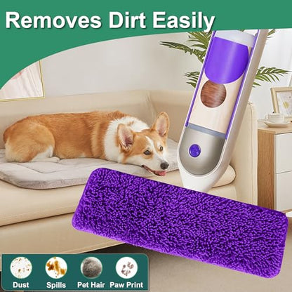 Aifacay Reusable Mop Pad for Swiffer PowerMop, 4 Pack Mop Refill Pads for Swiffer PowerMop Refills Multi-Surface Pads 15" Microfiber Spray Floor Mops Replacements Pad Washable-Purple - color: 4 Pack：purple