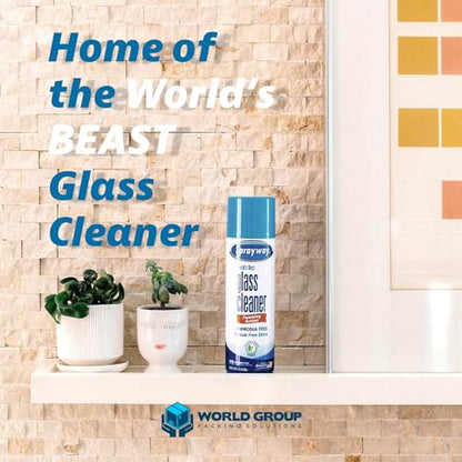 Glass Cleaner Foam, Foaming Action & Spray, 19oz - 2 Pack - Clean Fresh Scent - Bundled With 2 Microfiber Rags