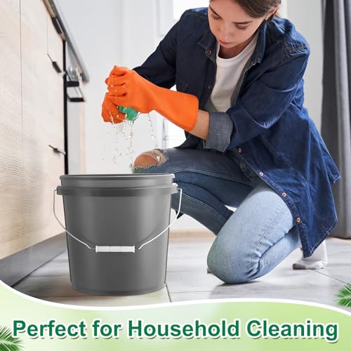 Tioncy 10 Pcs 2 Gallon Plastic Bucket with Lid Heavy Duty 2 Gallon Bucket Pail with Lid Handle for Storage Container Home Household Cleaning (Grey) - color: Gray
