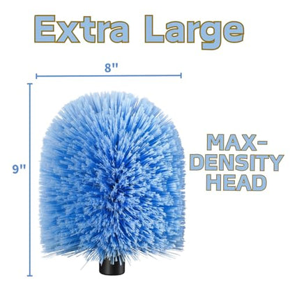 30FT High Reach Cobweb Duster with 5-20ft Extension Pole, 6 Pack Big Webster Cobweb Duster, Aluminum Telescopic Cobweb Brush, Spider Web Brush for Outdoor & Indoor Cleaning(24FT, Duster Kit)