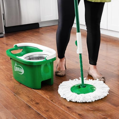 Libman Tornado Spin Mop System with 2 Refill Heads, Microfiber Spinning Mop and Bucket with Wringer Set for Home, Floor Cleaning of Hard-Wood, Laminate, Tile, All Surface Cleaner, 3 Total Mop Heads - style: Spin Mop Plus 2 Refills