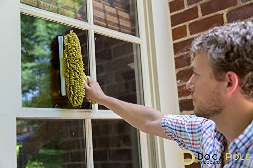 DOCA Telescoping Pole Attachment - Extension Pole for Cleaning, Feather Duster, Window Washing Kit, Paint Roller, Window Squeegee - High Reach Extendable Kit for Indoor & Outdoor - Squeegee Scrubber - size: Head Only - No Pole, style: Squeegee Scrubber