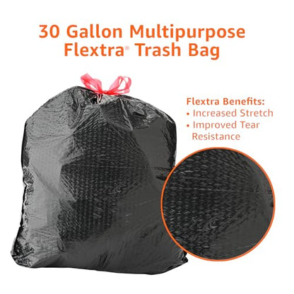 Amazon Basics Flextra Multipurpose Drawstring Trash Bags,30 Gallon,50 Count (Pack of 6) - size: 50 Count (Pack of 6)