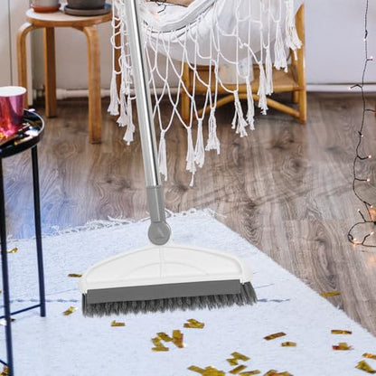 SHINEOFI Long Handle Floor Scrubber Brush with Stiff Bristles for Bathroom and Kitchen Grout Cleaning, 126Cm Sturdy Scrub Brush for Tile Floor and Hard-to-Reach Corners