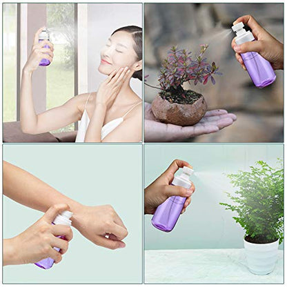 Cosywell Fine Mist Spray Bottle 3.4oz/ 100ml Empty Cosmetic Refillable Travel Containers Plastic Hair Spray Bottle Sprayer for Perfume Skincare Makeup Lotion (3Purple) - color: 3purple
