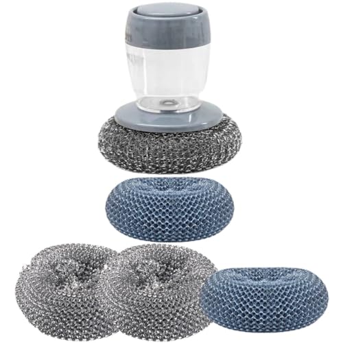 NOLITOY 1Set Hydraulic Palm Cleaning Brush Versatile Kitchen Scrubbing Tool for Dishes Pots Surfaces Refillable Soap Dispensing Feature Durable Bristles for Non Stick Cookware