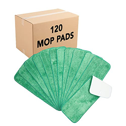 Arkwright Spray Mop Replacement Pads - (Case of 120) Bulk Microfiber Flat Dry and Wet Refill Mop Pads Floor Cleaning, Compatible with Bona and Rubbermaid, Fits All Mop Heads, 18 in, Green - color: Green, size: 18 Inch (Case of 120)