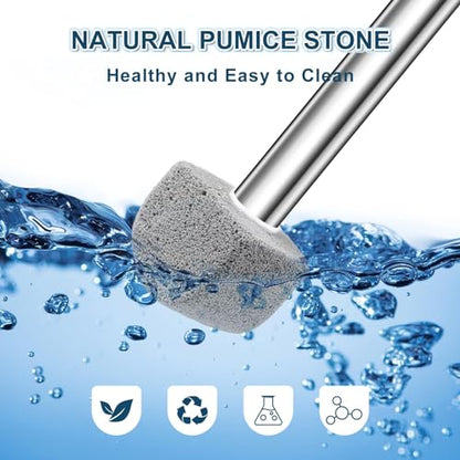 Pumice Stone Toilet Bowl Cleaner,16.7Inch Toilet Pumice Stone with Handle Cleans Hard Water Ring Calcium Buildup&Stains for Toilet Bath Kitchen Household Cleaning (Grey) - color: Gray