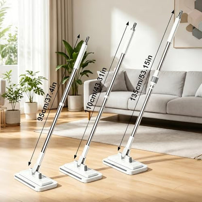 Hands-Free Multi-Purpose Flat Mop, Long Handle Hands Free Flat Mop One Click Convenient Cloth Changing MiniMops, Disposable Dust Snap Mops Grip Zero Touch Mops for Multi Surface Cleaning (37.4 in) - color: 37.4 in