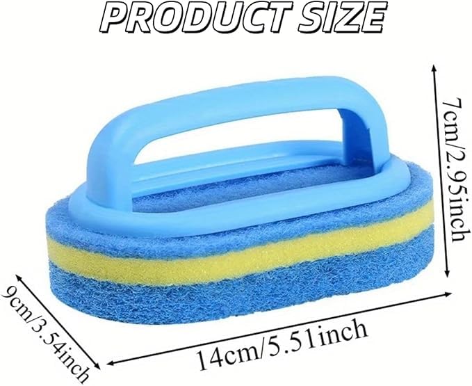Thickened Blue Model Set Product, Multi-Functional Handheld Cleaning Sponge Brush, Suitable for Cleaning in bathrooms, Kitchens, bathtubs and Toilets. Bathtub Cleaning. Two Pieces of Combination