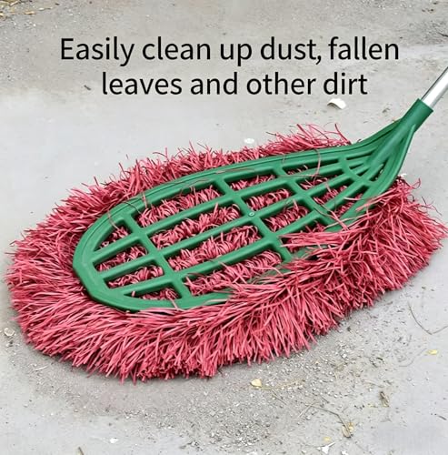 Heavy-Duty Outdoor Broom Head with Dense Plastic Filaments, Large Wide-Head Sweeper for Leaves, Dust, and Debris, Broom Head (19.6 * 27.5in)
