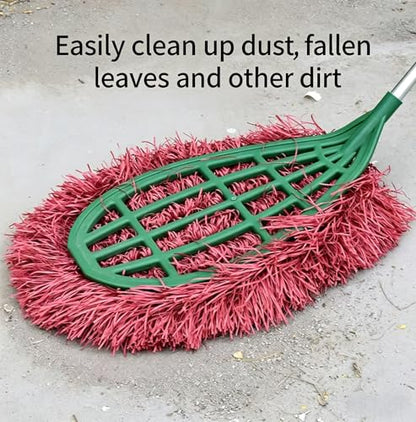 Heavy-Duty Outdoor Broom Head with Dense Plastic Filaments, Large Wide-Head Sweeper for Leaves, Dust, and Debris, Broom Head (19.6 * 27.5in)