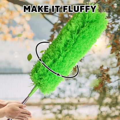 Ceiling Fan Cleaner Duster, Bafezoze Extendable Long Duster for High Ceilings, Telescoping Tall Extension Pole Green - size: Fan Duster Green 3PCs