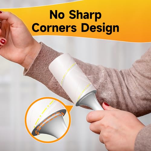 Extra Sticky Lint Roller for Pet Hair, 600 Sheets with 2 Reinforced Handles, Heavy Duty Lint Roller for Clothes, Couch, Furniture & Car - size: 600Sheets+2 Handles