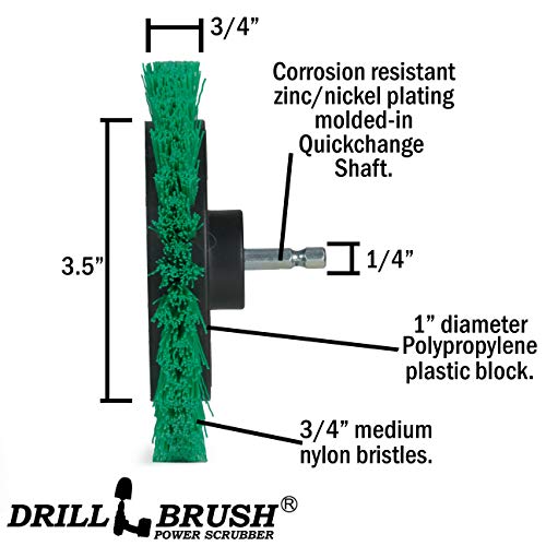 Rotating Nylon Spin Scrubber - Grout and Oven Cleaner Brush Set - Kitchen Cleaning Supplies - Gap Cleaning Brush Kit- Stainless Steel Appliances - Washing Machine, Microwave, Air Fryer & Wall Cleaner - color: Green