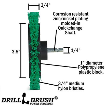 Rotating Nylon Spin Scrubber - Grout and Oven Cleaner Brush Set - Kitchen Cleaning Supplies - Gap Cleaning Brush Kit- Stainless Steel Appliances - Washing Machine, Microwave, Air Fryer & Wall Cleaner - color: Green
