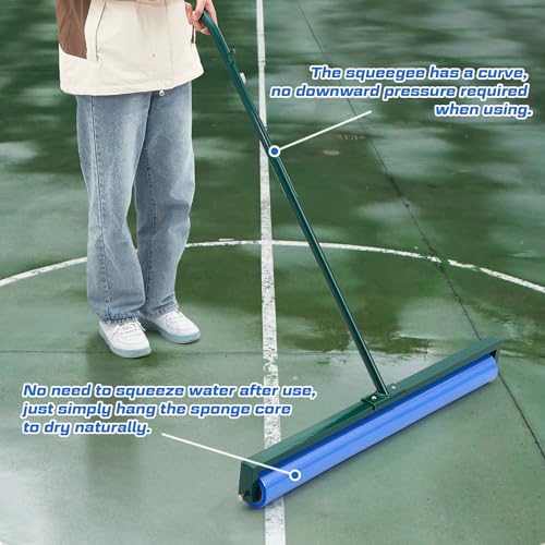 Suclain 36 Inch Tennis Court Squeegee PVA Foam Sponge Roller Lightweight Removes Water Quickly Clear Floors Tool for Tennis Basketball Sports Courts Garages - color: Blue