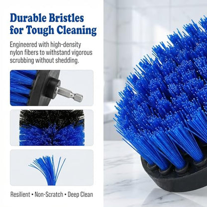 Drill Brush Attachment Set, 5 Pack Power Scrubber Cleaning Brush Kit with Extension Rod for Bathroom, Tub, Tile, Grout, Kitchen, Floor and Wheel Rims (Blue) - color: Blue