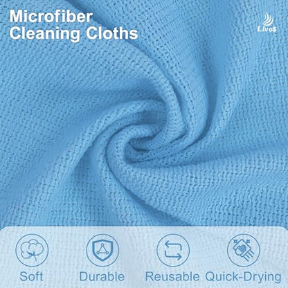 LIVOS Microfiber Cleaning Cloth Roll - 100 Pack, Reusable Paper Towels, Microfiber Towels for Car, Super Absorbent Cleaning Rags for House,Kitchen,Window-Blue, 11.5"x11.5"|Lightweight, Quickly Dry - color: Blue