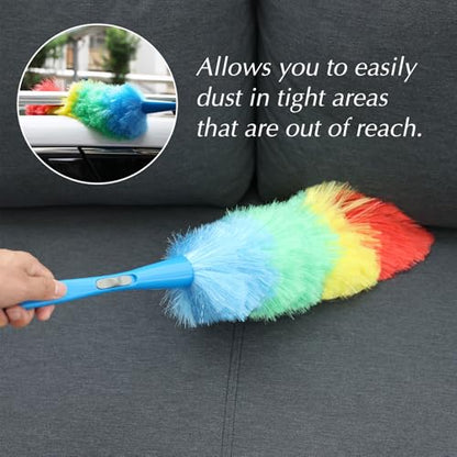 Rainbow Static Duster 24inch Reusable Microfiber Electrostatic Dusters with 2 Beandable and Washable Duster Head for Cleaning Home, Office, Car - size: 24inch-3pcs