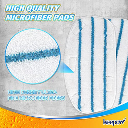 KEEPOW Steam Mop Pads Compatible with PurSteam Steam Mop Cleaner 10-in-1/ThermaPro 211, Washable/Reusable Microfiber Replacement Mopping Pads, 5 Pack - color: 5 Pack