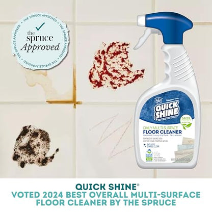 Quick Shine Spray Mop Kit with 3 Reusable Mop Pads & 1 Safer Choice Multi-Surface Floor Cleaner 16oz | Quick & Easy Cleaning | No Batteries Required | Refillable Cleaning Cartridge,White - size: Mop with 3 Refill Pads