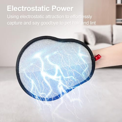 Pet Hair Removal Glove - Magic Brush Electrostatic Mitt for Dogs & Cats, Reusable Grooming Gloves - Dog Hair Remover Tool with 5-Finger Design for Couch, Carpet, Furniture, Laundry & Clothing - color: Red