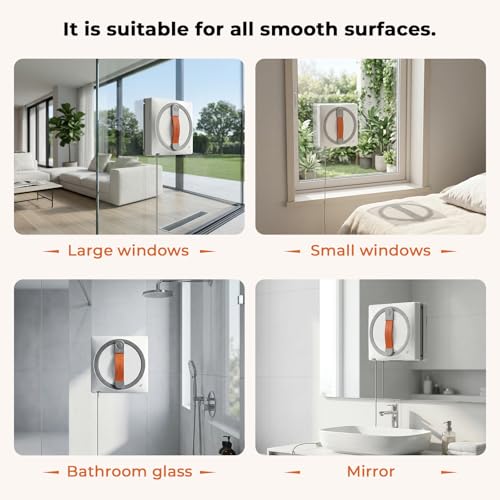 Tosima WA9C Pro Window Cleaning Robot with 4-Nozzle Dual Spray, AI Path Planning & Triple Safety System, 6 Cleaning Modes Remote Control Smart Window Robot for High-Rise Windows, Mirrors & Glass Doors