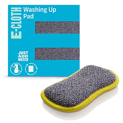 E-Cloth Washing Up Pad, Premium Microfiber Non-Scratch Kitchen Dish Scrubber Sponge, Ideal for Dish, Sink and Countertop Cleaning, 100 Wash Guarantee, Yellow, 1 Pack - color: Yellow, size: 1 Pack