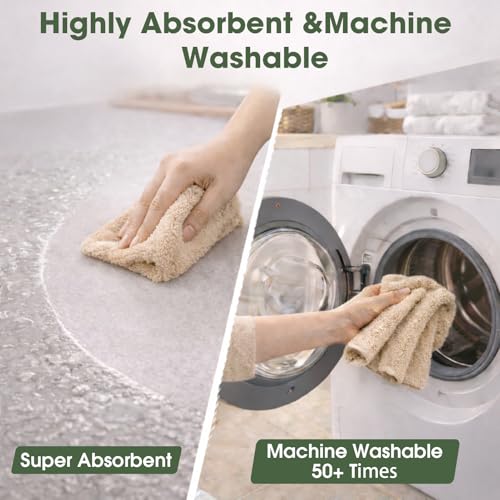 Microfiber Cleaning Cloth Roll - 100 Pack Tear Away Microfiber Paper Towels, Reusable, Washable, Scratch-Free, Kitchen Towels for Car, Home, Kitchen, Glass, Dishes (Wheat Beige) - color: Wheat Beige