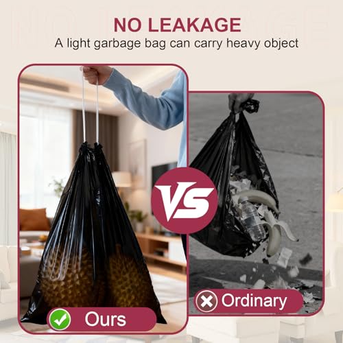 30 Gallon Large Drawstring Trash Bags, 30 Count Heavy Duty Garbage Bags, Thick & Strong, Leak Proof, Tear Resistant, for Kitchen, Outdoor, Commercial, Home, Office, Fits Big Trash Bins - color: Black-30 Count