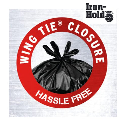 Contractor Trash Bags - 42 Gallon, 20 Bags, Wing Tie Closure, 3 MIL Thick, Gusseted Bottom, Black - Heavy Duty Industrial Strength Garbage Bags (Pack of 4) - size: 1 Count (Pack of 80)