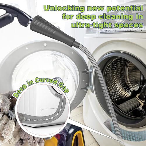 Sealegend 2 Pieces Dryer Vent Cleaner Kit, Dryer Vacuum Hose Attachment and Flexible Lint Brush, Dryer Vent Cleaning Tools for Crevice Lint Trap‌, Black - color: Black
