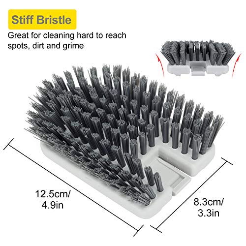 Cleaning Brush Head Tub and Tile Scrubber Stiff Bristles Brush Replacement Refill for Bathroom Bathtub Shower Cleaning Fit Lalafancy Scrub Brush - color: Gray, size: Stiff Bristles Brush
