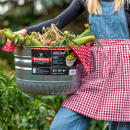 Behrens Galvanized Bushel Basket (1 Bushel) - style: 1 Bushel