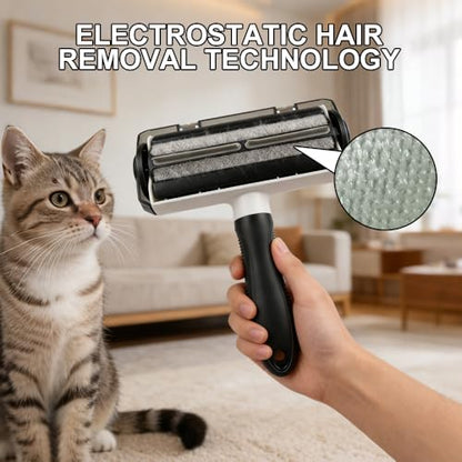 Reusable Pet Hair Remover Roller – Self Cleaning Lint Roller for Dog & Cat Hair – Removes Pet Fur from Couch, Furniture, Carpet & Clothes – No Refills Needed