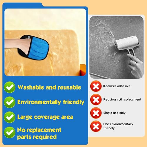 Pet Hair Removal Glove for Cats & Dogs, 2 Pcs Thickened Five-Finger Electrostatic Hair Remover Golve,Magic Brush with Pet Hair Remover Comb on Carpet, Clothing, Laundry, Couch - size: Brush & Hair Removal Gloves
