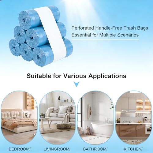 Drawstring Trash Bag 100PCS, Leakproof Small Trash Bags, Unscented Small Garbage Bags, 15 Liter Mini Wastebasket can Liners for Office Bedroom Bathroom, Blue - color: 100Blue