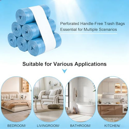 Drawstring Trash Bag 100PCS, Leakproof Small Trash Bags, Unscented Small Garbage Bags, 15 Liter Mini Wastebasket can Liners for Office Bedroom Bathroom, Blue - color: 100Blue