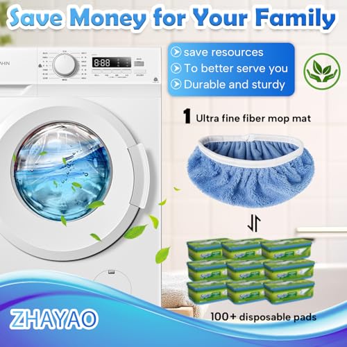 6 Pack Reusable Microfiber Mop Pads Compatible with Swiffer Sweeper, Dry Sweeping Cloths & Wet Mopping Cloths, Washable Mop Pads for Surface/Hardwood Floor Cleaning - color: Azure 6 Pack
